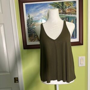 Free People Flowy Olive Green Women's Top
